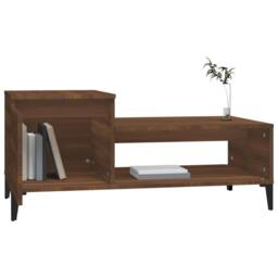 Berkfield Home Coffee Table Brown Oak 100x50x45 cm Engineered Wood - Size: 100 x 50 x 45 cm - thumbnail 4