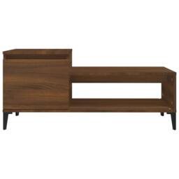 Berkfield Home Coffee Table Brown Oak 100x50x45 cm Engineered Wood - Size: 100 x 50 x 45 cm - thumbnail 5