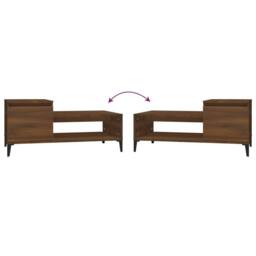 Berkfield Home Coffee Table Brown Oak 100x50x45 cm Engineered Wood - Size: 100 x 50 x 45 cm - thumbnail 8