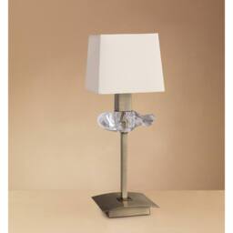 Netlighting Akira Table Lamp 1 Light E14 Antique Brass With Cream Shade - thumbnail 2