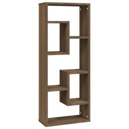 Berkfield Home Wall Shelf Brown Oak 36x16x90 cm Engineered Wood - Size: 36 x 16 x 90 cm - thumbnail 2