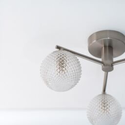 ValueLights Elle Brushed Chrome 3 Way IP44 Bathroom Glass Ceiling Light with LED Bulbs in Silver - thumbnail 4