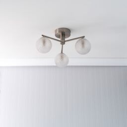 ValueLights Elle Brushed Chrome 3 Way IP44 Bathroom Glass Ceiling Light with LED Bulbs in Silver - thumbnail 2
