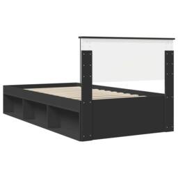 Berkfield Home Bed Frame with Headboard Black 100 x 200 cm Solid Pine Wood - thumbnail 9