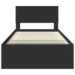 Berkfield Home Bed Frame with Headboard Black 100 x 200 cm Solid Pine Wood - thumbnail 7
