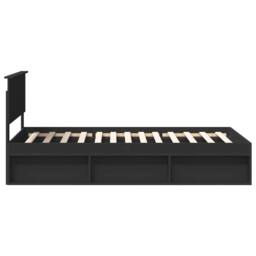 Berkfield Home Bed Frame with Headboard Black 100 x 200 cm Solid Pine Wood - thumbnail 8