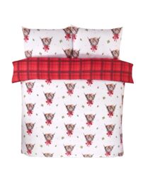 Rapport Home Fergus Microfibre Checkered Reversible Duvet Cover Set with Pillowcase - Size: Double - thumbnail 3