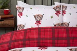 Rapport Home Fergus Microfibre Checkered Reversible Duvet Cover Set with Pillowcase - Size: Double - thumbnail 2