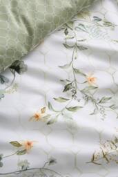 Appletree 'Floral Trellis' 100% Cotton Sateen Duvet Cover Set in Green - Size: Double - thumbnail 3