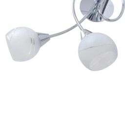 Berkfield Home Ceiling Lamp with Glass Shades for 5 E14 Bulbs in White - thumbnail 3