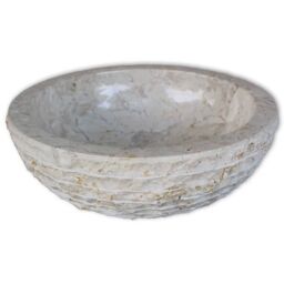 Berkfield Home Basin Marble 40 cm Cream - thumbnail 2
