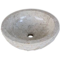 Berkfield Home Basin Marble 40 cm Cream - thumbnail 3