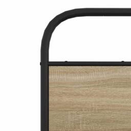Berkfield Home Metal Bed Frame without Mattress Smoked Oak 200x200 cm in Brown - thumbnail 8