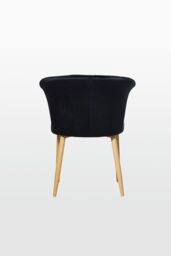 Life Interiors Set of 4 Elsa Velvet Dining Chairs with Wooden Legs, Curved Back & Comfortable Seating in Black - thumbnail 5