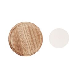 MidOcean Pentas Round Wooden Scented Candle in Cream - thumbnail 2