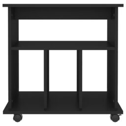 Berkfield Home Rolling Cabinet Black 60x45x60 cm Engineered Wood - Size: 60 x 45 x 60 cm - thumbnail 4