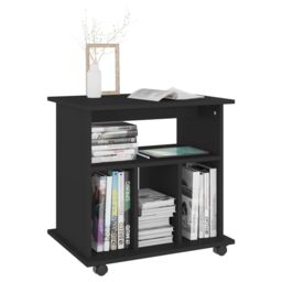 Berkfield Home Rolling Cabinet Black 60x45x60 cm Engineered Wood - Size: 60 x 45 x 60 cm - thumbnail 6