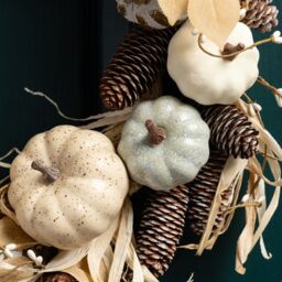 Scottish Everlastings Ltd 45cm Premium Pumpkin Wreath Naturals in Beige - thumbnail 2