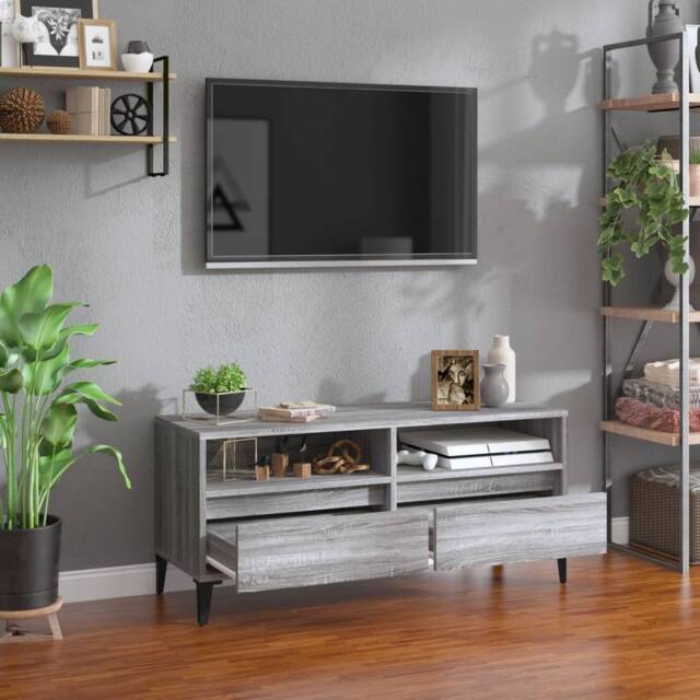 Berkfield Home TV Cabinet Grey Sonoma 100x34.5x44.5 cm Engineered Wood - image 1