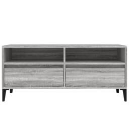 Berkfield Home TV Cabinet Grey Sonoma 100x34.5x44.5 cm Engineered Wood - thumbnail 6