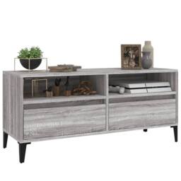 Berkfield Home TV Cabinet Grey Sonoma 100x34.5x44.5 cm Engineered Wood - thumbnail 4
