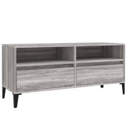 Berkfield Home TV Cabinet Grey Sonoma 100x34.5x44.5 cm Engineered Wood - thumbnail 3