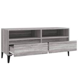 Berkfield Home TV Cabinet Grey Sonoma 100x34.5x44.5 cm Engineered Wood - thumbnail 8