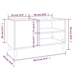 Berkfield Home Record Cabinet Smoked Oak 84.5x38x48 cm Engineered Wood in Brown - thumbnail 8