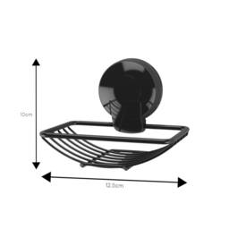 Showerdrape Suctionloc Black 3 Piece Suction Wall Mounted Bathroom Accessory Set - thumbnail 9