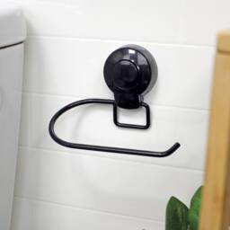 Showerdrape Suctionloc Black 3 Piece Suction Wall Mounted Bathroom Accessory Set - thumbnail 2