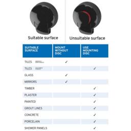 Showerdrape Suctionloc Black 3 Piece Suction Wall Mounted Bathroom Accessory Set - thumbnail 5