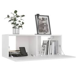 Berkfield Home 4 Piece TV Cabinet Set White Engineered Wood - thumbnail 4