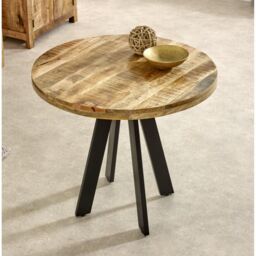 IH Design Bratton Mango Wooden 4 Seater Round Dining Table in Brown - thumbnail 3