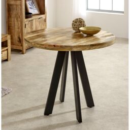 IH Design Bratton Mango Wooden 4 Seater Round Dining Table in Brown - thumbnail 2