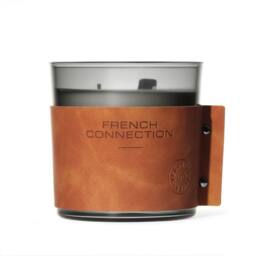 French Connection Leather Effect Candle Sandalwood & Cedar 340g Single Wick - thumbnail 3