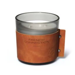 French Connection Leather Effect Candle Sandalwood & Cedar 340g Single Wick - thumbnail 4