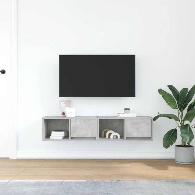 Berkfield Home TV Cabinets 2 pcs Concrete Grey 60x31x25.5 cm Engineered Wood - image 1