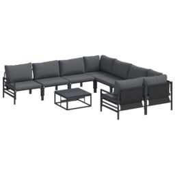 Berkfield Home Garden Sofa Set 9 pcs Anthracite Steel - thumbnail 2