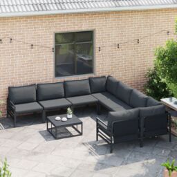 Berkfield Home Garden Sofa Set 9 pcs Anthracite Steel - thumbnail 3