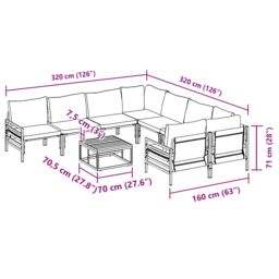 Berkfield Home Garden Sofa Set 9 pcs Anthracite Steel - thumbnail 8
