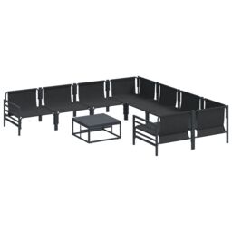 Berkfield Home Garden Sofa Set 9 pcs Anthracite Steel - thumbnail 6