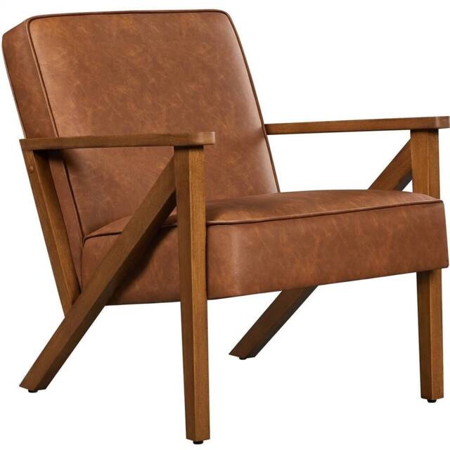 Kelvenix Modern Faux Leather Armchair light brown - Size: 0.6m2 - image 1