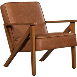 Kelvenix Modern Faux Leather Armchair light brown - Size: 0.6m2 - thumbnail 1