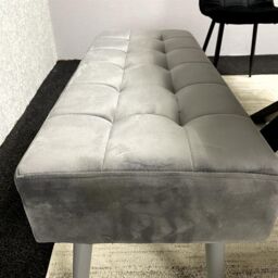 KOSY KOALA Wooden Dining Table with 2 Black Velvet Chairs & Grey Padded Benches, Dining Room Furniture in Brown - thumbnail 5