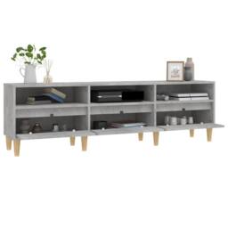 Berkfield Home TV Cabinet Concrete Grey 150x30x44.5 cm Engineered Wood - thumbnail 5
