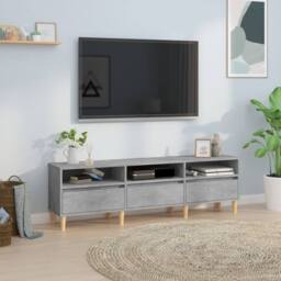 Berkfield Home TV Cabinet Concrete Grey 150x30x44.5 cm Engineered Wood - thumbnail 2
