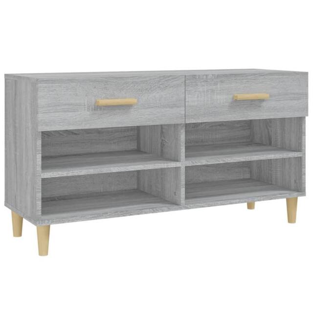 Berkfield Home Shoe Cabinet Grey Sonoma 102x35x55 cm Engineered Wood - Size: 102 x 35 x 55 cm - image 1