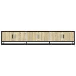 Berkfield Home TV Cabinet Sonoma Oak 210x35x41 cm Engineered Wood in Brown - Size: 210 x 35 x 41 cm - thumbnail 4