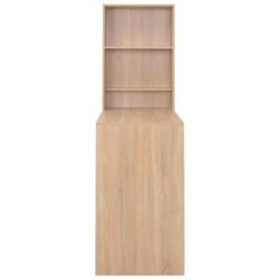 Berkfield Home Bar Table with Cabinet Oak 115x59x200 cm in Brown - Size: 115 x 59 x 200 cm - thumbnail 3