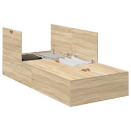 Berkfield Home Storage Bed Frame Sonoma Oak 90x200 cm in Beige - thumbnail 2